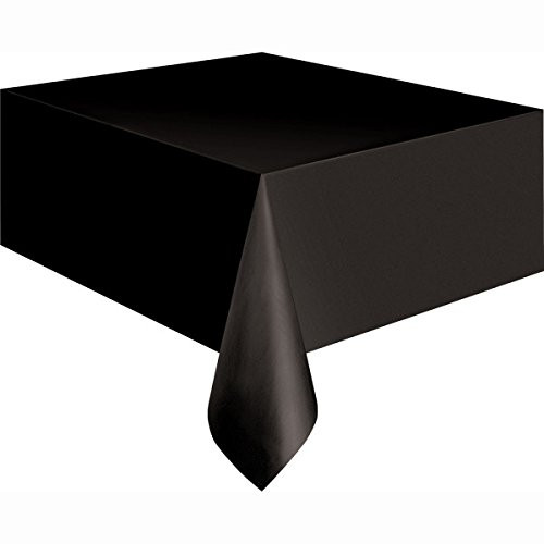 Unique Party Rectangular Plastic Tablecover - Black