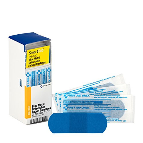 Pac-Kit by First Aid Only FAE-3010 SmartComplianceRefill 1" x 3" Blue Metal Detectable Bandages, 25 Count