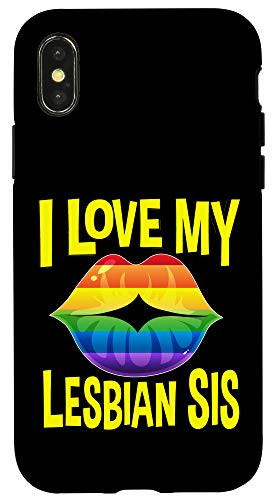 iPhone X-XS I Love My Lesbian Sis LGBT Gay Pride Month Lips Sister Bi Case