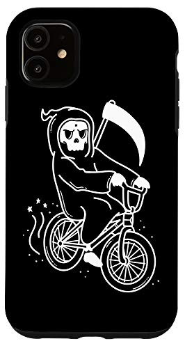 iPhone 11 Funny Grim Reaper BMX Bike Gifts Men Kids Case