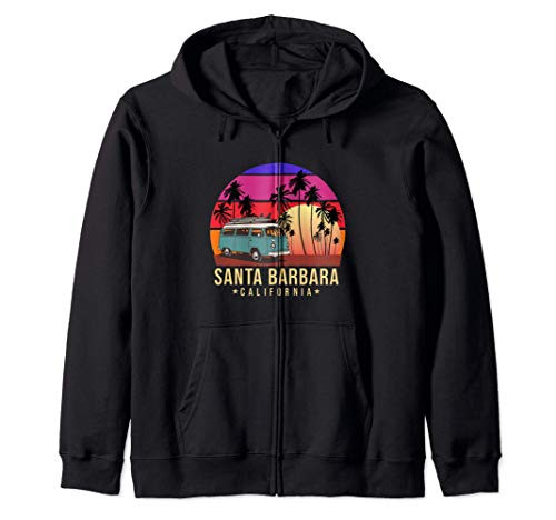 California Santa Barbara Vintage Van Surfer Zip Hoodie