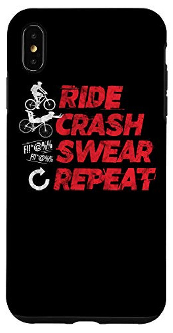 iPhone XS Max Ride Crash Swear Repeat Funny MTB Mountain Bike Cycling Case iPhone XS Max Ride Crash Swear Repeat Funny MTB Mountain Bike Cycling Case