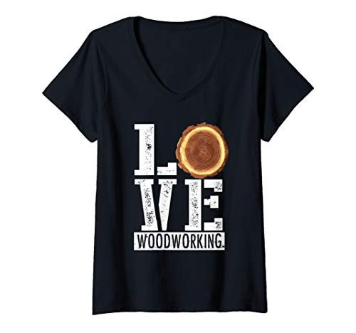 Womens Woodworking - Carpentry Wood Woodworker Carpenter Gift V-Neck T-Shirt