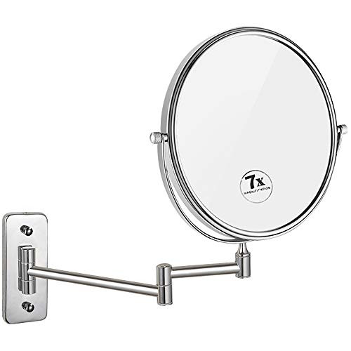 Nicesail 8 Inch Wall Mountable Mirror with 7X Magnification Chrome Finish Mirror for Shaving and Makeup Magnifying Vanity Mirror in Bathroom Nicesail 8 Inch Wall Mountable Mirror with 7X Magnification Chrome Finish Mirror for Shaving and Makeup Magnifying Vanity Mirror in Bathroom