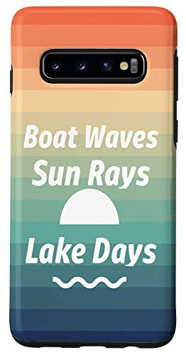 Galaxy S10 Boat Waves Sun Rays Lake Days Summer Case