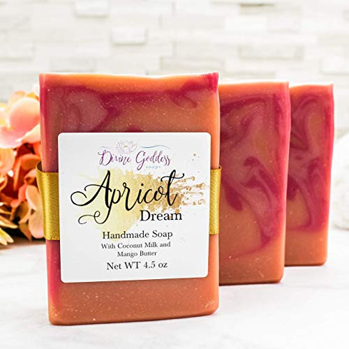 Apricot Dream Coconut Milk Soap Bar  Hand and Body Coconut Milk Soap Bar with Mango Butter and Olive Oil 3 Pack