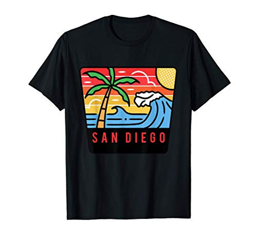 Retro Travel Surf San Diego Cool Vintage Surf Van Gift T-Shirt