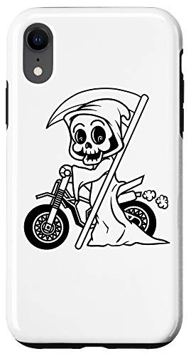 iPhone XR Funny Grim Reaper Riding Dirt Bike Gifts Men Kids Case