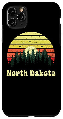 iPhone 11 Pro Max Vintage North Dakota Sunset Woods Outdoors Souvenir Case