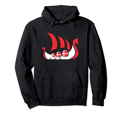 Denmark Viking Ship Shirt Danish Flag Dragon Boat Hoodie
