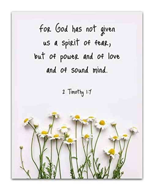 2 Timothy 17For God Has Not Given Us a Spirit of Fear- Bible Verse Wall Print- Unframed 11 x 14 Color Print - Inspirational Gift for Family and Frien 2 Timothy 17For God Has Not Given Us a Spirit of Fear- Bible Verse Wall Print- Unframed 11 x 14 Color Print - Inspirational Gift for Family and Frien