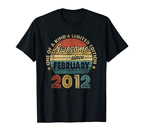 February 2012 Vintage 9 Yrs Old Retro 9th Birthday Gifts T-Shirt