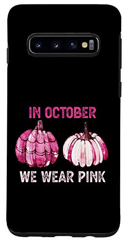 Galaxy S10 Cute pink Halloween pumpkin Breast cancer awareness month Case