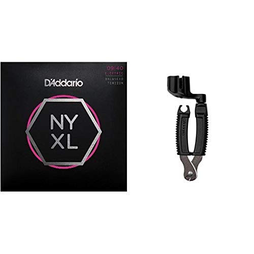 DAddario NYXL0940BT Electric Guitar Strings  Balanced Tension Super Light  09-40 and Pro-Winder String Cutter Bundle