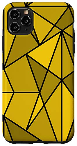 iPhone 11 Pro Max Simple Geometric Pattern Yellow Low Poly Polygons Modern Case