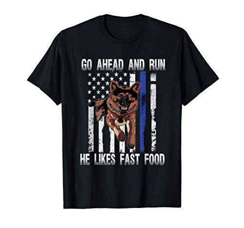 Funny K 9 Police Handler Gift Thin Blue Line Dog Costume T-Shirt