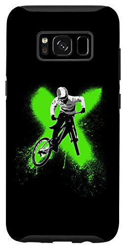 Galaxy S8 cool boy jumps with mountain bike on single trail Case