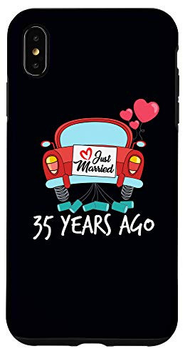 iPhone XS Max Just Married 35 Years Ago 35 Wedding Anniversary Gift Phone Case
