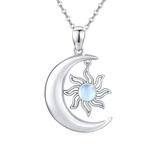 Moon Necklace Sterling Silver Rainbow 