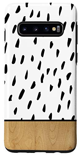 Galaxy S10 Wood Dotted Dashed Lines Geometric Pattern Minimalist Case
