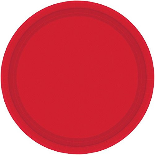 Amscan Paper Plates, Red, 7" 8count