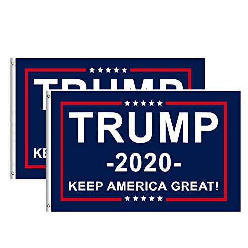 ANATYU 2 Pack-Keep America Great Flag - President Donald Trump 2020 Flag - Vivid Color and UV Fade Resistant 3x5 Feet with Grommets Double Stitched