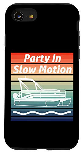 iPhone SE -2020- - 7 - 8 Party In Slow Motion Funny Retro Pontoon Boat Case