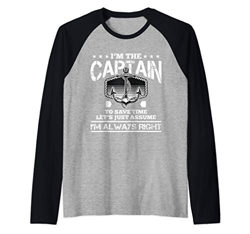 Im The Captain Of The Boat To Save Time Funny Gift Raglan Baseball Tee
