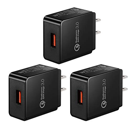 3Pack Quick Charge 3-0 Fast Charging 18W Travel Rapid Charger Compatible for Samsung Galaxy S9 S10 S8 S7 LG Thinq G8 G8X G7 G6 G5  V30S V35 V40 V50 V6