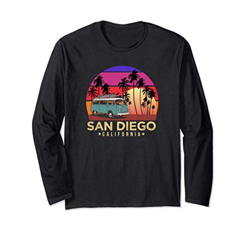 California Surf San Diego Vintage Van Surfer Long Sleeve T-Shirt California Surf San Diego Vintage Van Surfer Long Sleeve T-Shirt