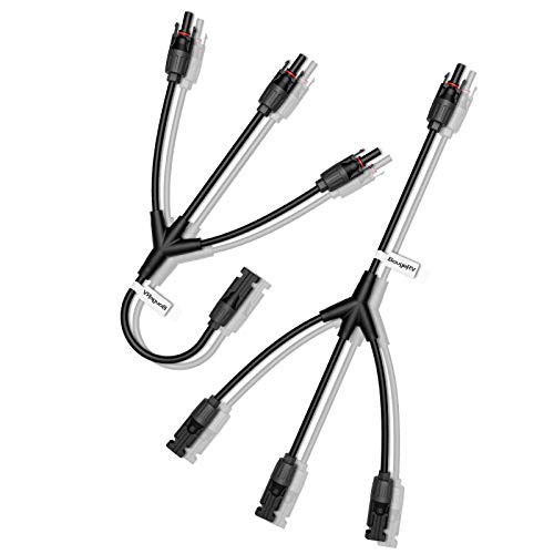 BougeRV Solar Y Branch Connectors Solar Panel Parallel Connectors 1 to 3 Solar Cable Wire Plug Tool Kit -M-FFF and F-MMM-