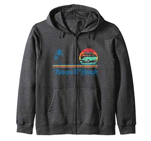 Surf California Newport Beach retro surfer Van Zip Hoodie Surf California Newport Beach retro surfer Van Zip Hoodie