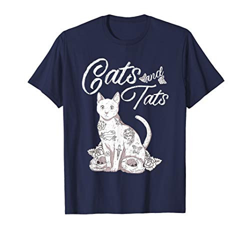 Cats and Tats Shirt Tattoo Artist Inked Cat Kitty Pet Owner