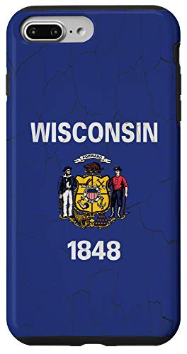 iPhone 7 Plus-8 Plus Wisconsin Flag WI Grunge Wall Case