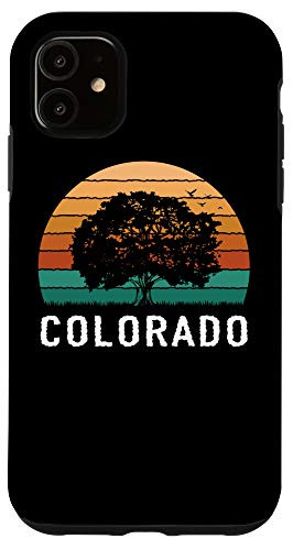 iPhone 11 Colorado Vintage Outdoors Tree Sunsent Souvenir Case