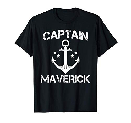 CAPTAIN MAVERICK Funny Birthday Personalized Name Boat Gift T-Shirt
