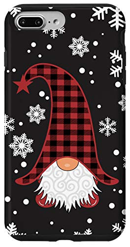iPhone 7 Plus-8 Plus Gnomes Buffalo Plaid Christmas Snowflakes Gift Santa Case
