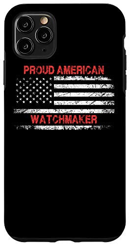 iPhone 11 Pro Max Proud American Patriotic USA Flag Gift Watchmaker Case