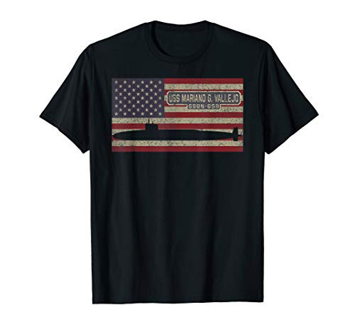 USS Mariano G Vallejo SSBN-658 Submarine American Flag Gift T-Shirt