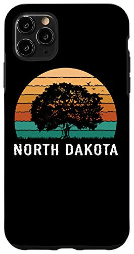 iPhone 11 Pro Max North Dakota Vintage Outdoors Tree Sunsent Souvenir Case