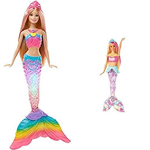 Barbie Rainbow Lights Mermaid Doll AND Barbie Dreamtopia Sparkle Lights Mermaid