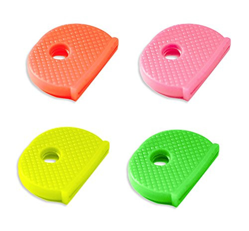 Lucky Line Medium Key Identifier Caps, Standard Size, Assorted Neon Colors, 4 Pack (16506)