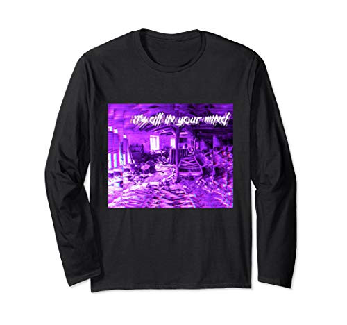 Its All In Your Mind Digital Glitch Aesthetic Long Sleeve T-Shirt