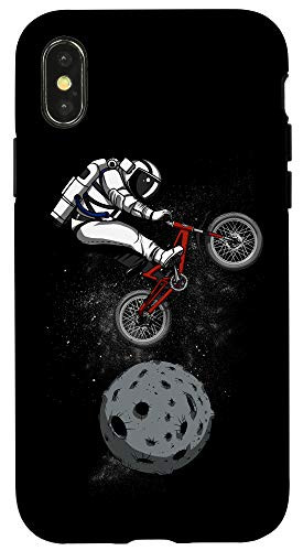 iPhone X-XS Space Astronaut Riding Bicycle Cosmic Bike Cycling Jump Case
