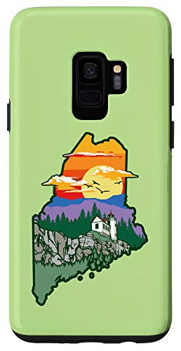 Galaxy S9 Retro Maine Nature and Outside Lover Illustrated Graphic Case