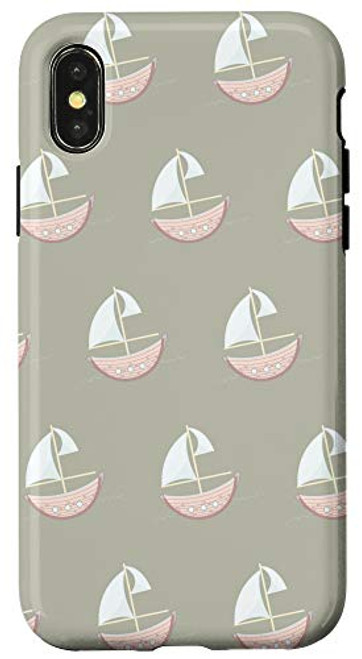iPhone X-XS Boat Cruise Pattern COASTAL Vacation Beach Sea Lovers Gift Case