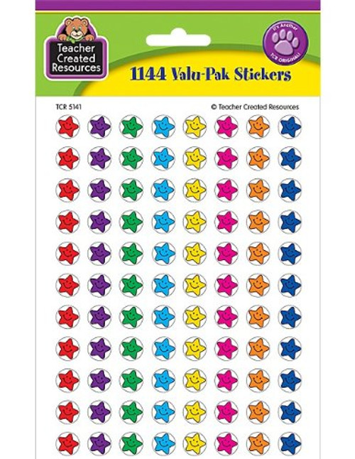 Teacher Created Resources Mini Stickers Valu Pack, Smiley Stars (5141)