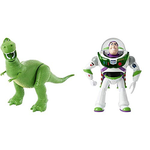 Disney Pixar Toy Story 4 True Talkers Rex Figure  7-8 in - 19-81 cm-Tall Posable  Talking Character Figure and Disney Pixar Toy Story Blast-Off Buzz Lig