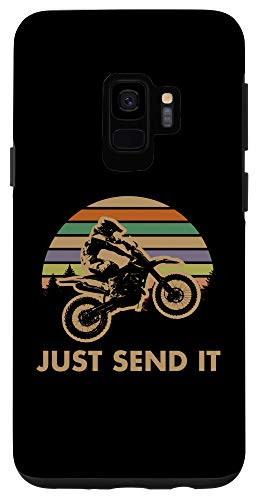 Galaxy S9 Dirt Bike  Motocross  Just Send It - Retro Style Black Case