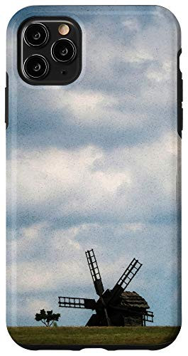 iPhone 11 Pro Max Ancient Windmill and Cloudy Sky - Retro Vintage Ukrainian Gift Case